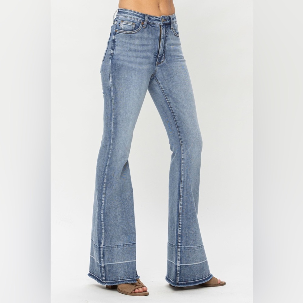 JUDY BLUE | High Waist Tummy Control Release Hem Flare - Style #88486 - Picture 5 of 10